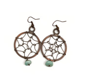 Handcrafted Amazonite Dreamcatcher Earrings