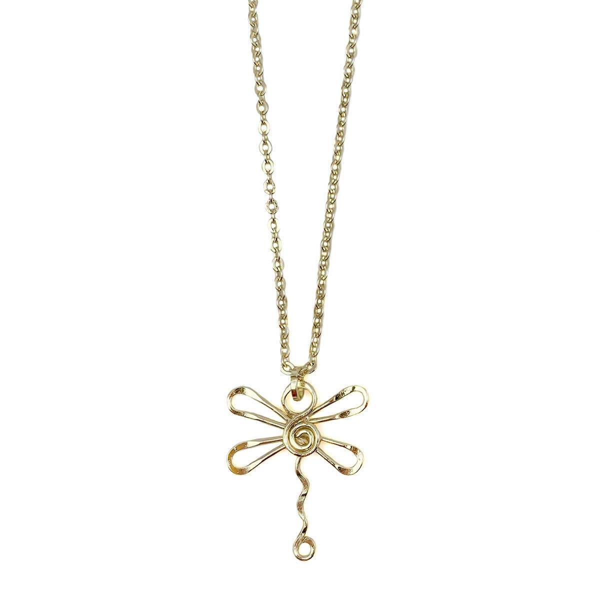 Gold Plated Necklace - Smaller Size Dragonfly