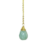Gold-Plated Amazonite Teardrop Necklace