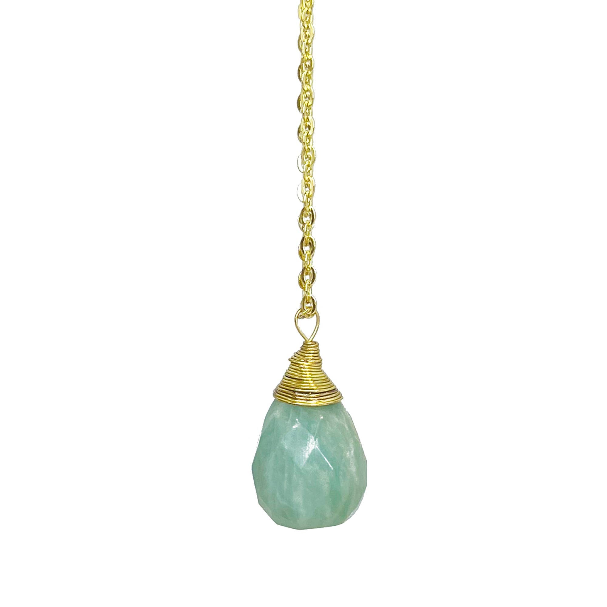 16 Tear Drop Faceted Stone Necklace Pre-Pack (No Display)