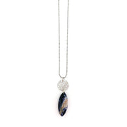 Akriti Silver and Large Faceted Sodalite Necklace