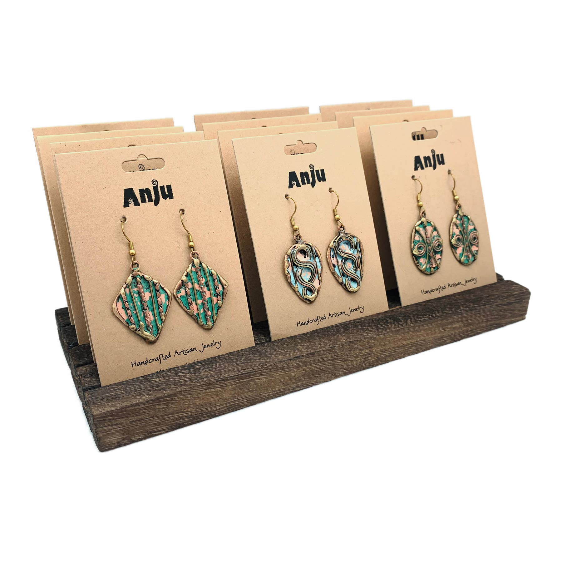 Slotted Carded Earring or Necklace Display - Holds 12 Cards