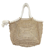 Amalfi Jute and Cotton Rope Bags - Natural with white rope