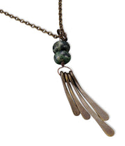 Banjara Brass Fringe Necklace with Kambaba Jasper