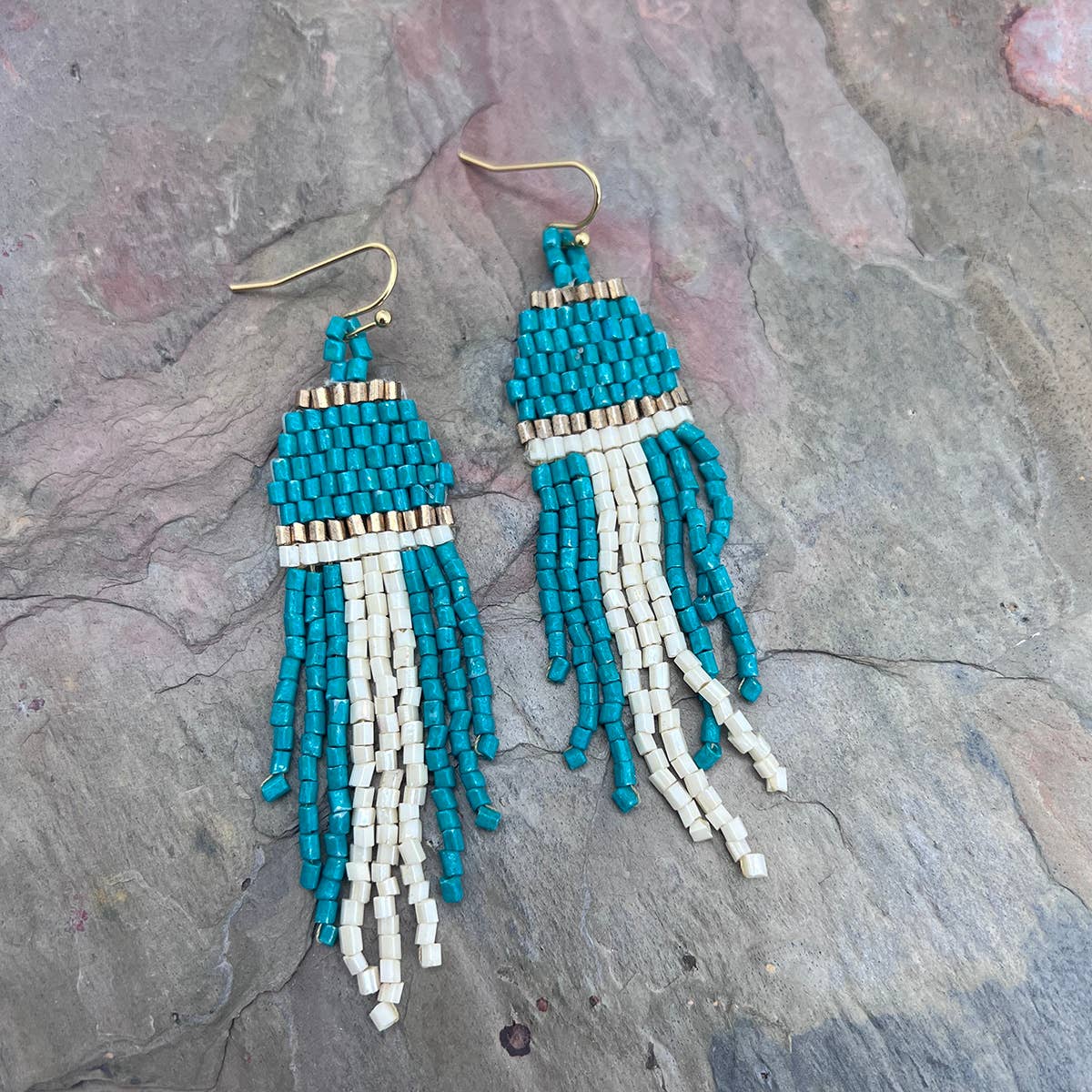 Seed Bead Waterfall Earrings - Multiple Color Styles