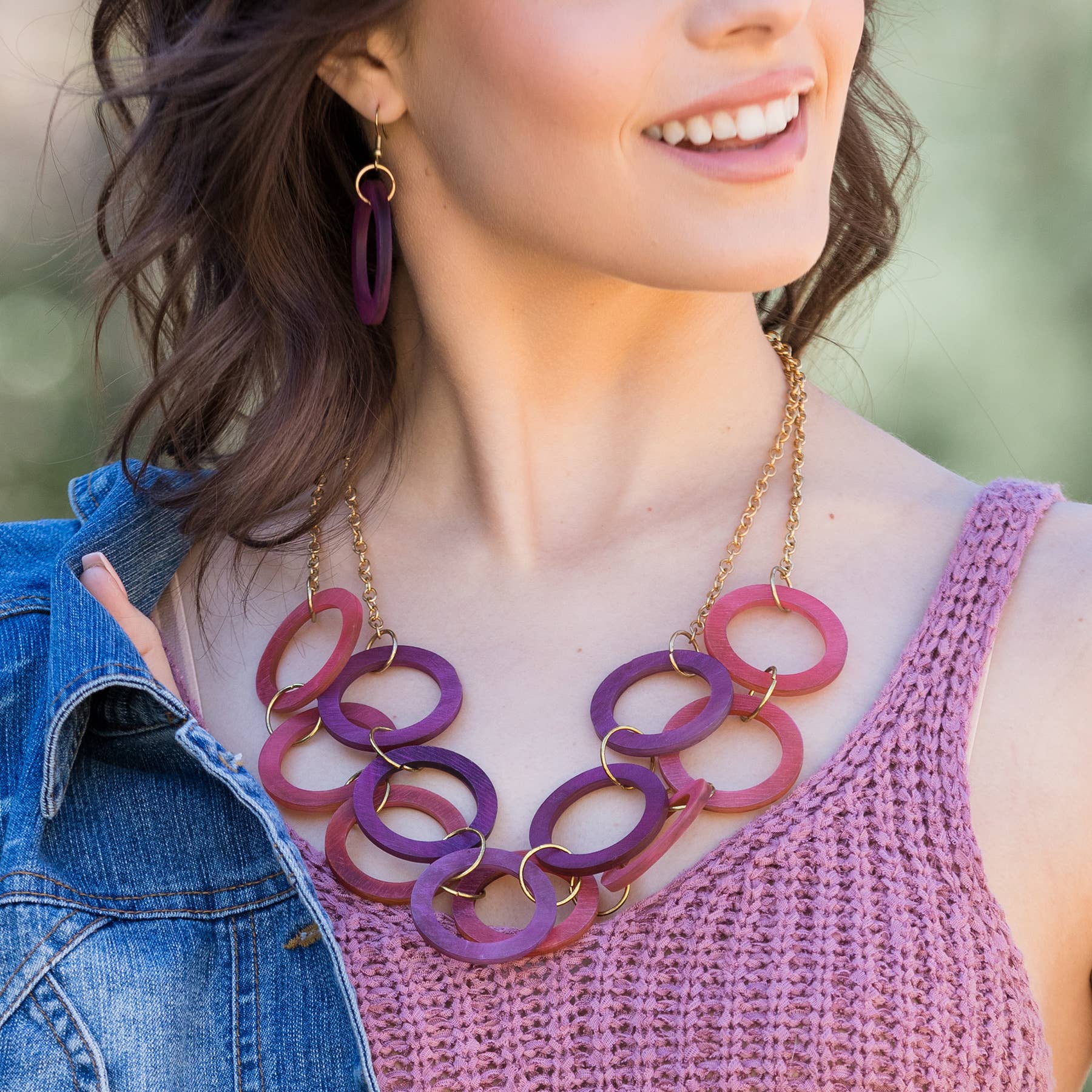 Omala Rosy Cheeks Collection Necklace - Large Rings – Anju - Wholesale