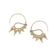 Tanvi Collection Earrings - Gold Graduated Wings Open Hoop