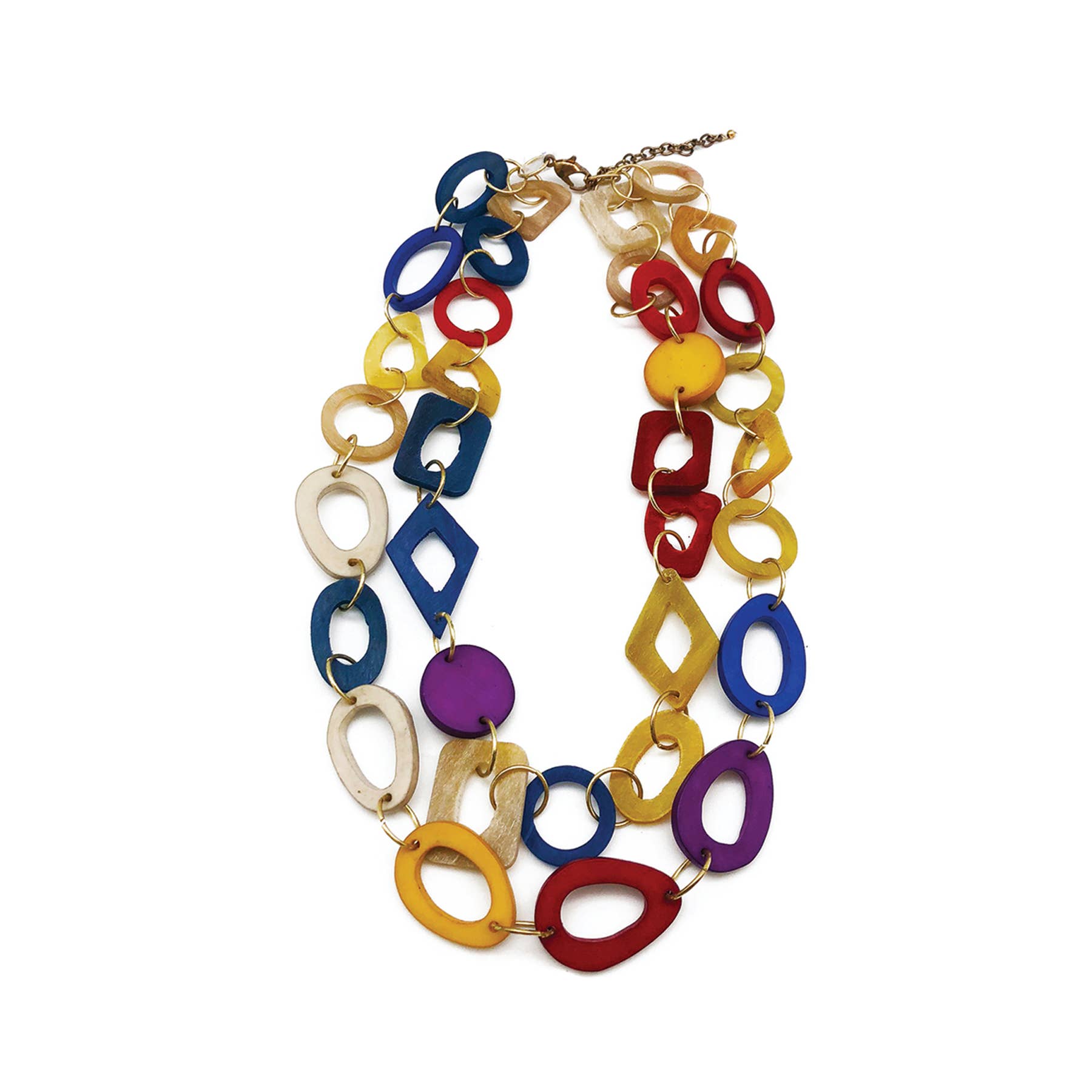 Omala Bold & Brash Collection Necklace - 2 Layer Mixed Beads