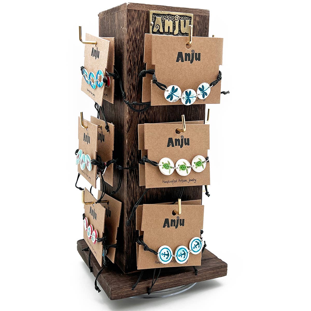 Color Enamel Bracelet Prepack- 24 Bracelets & Wooden Display