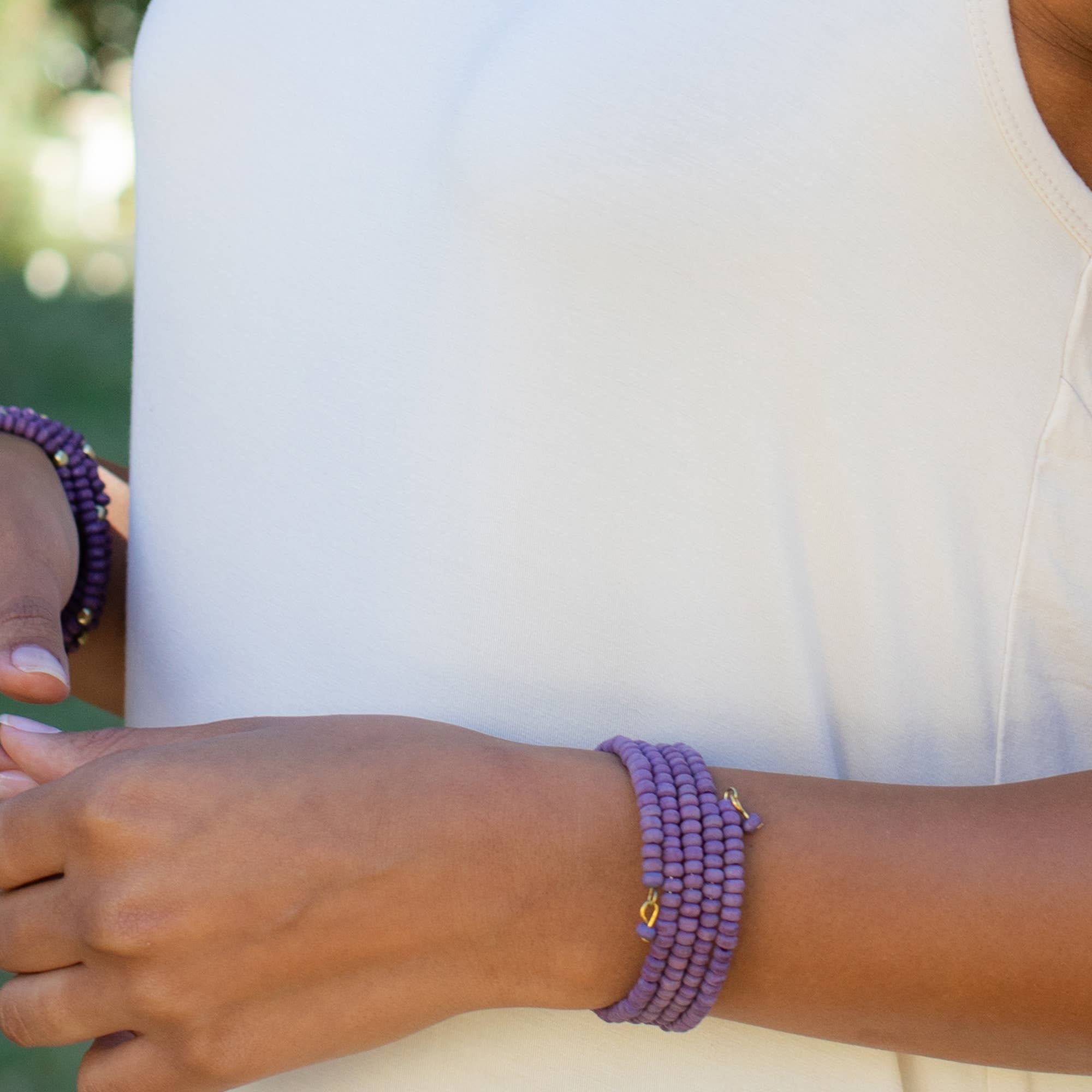 Sachi Chromatic Hues - Purple Coil Bracelet