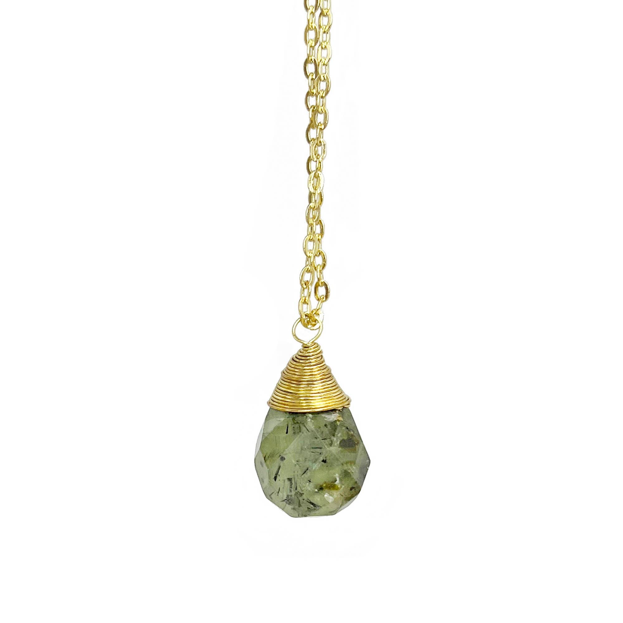 16 Tear Drop Faceted Stone Necklace Pre-Pack with Display