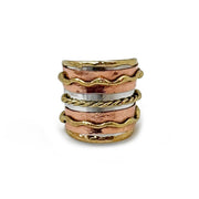 Janya Mixed Metal Ring - Wavy