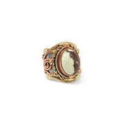 Mixed Metal and Lemon Chrysoprase Stone Ring