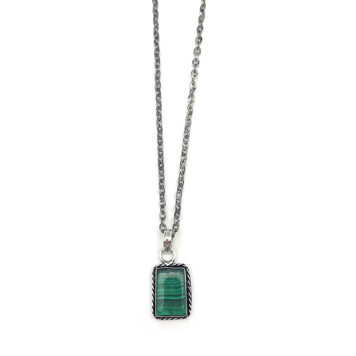 Kashi Semiprecious Large Stone Necklace - Malachite