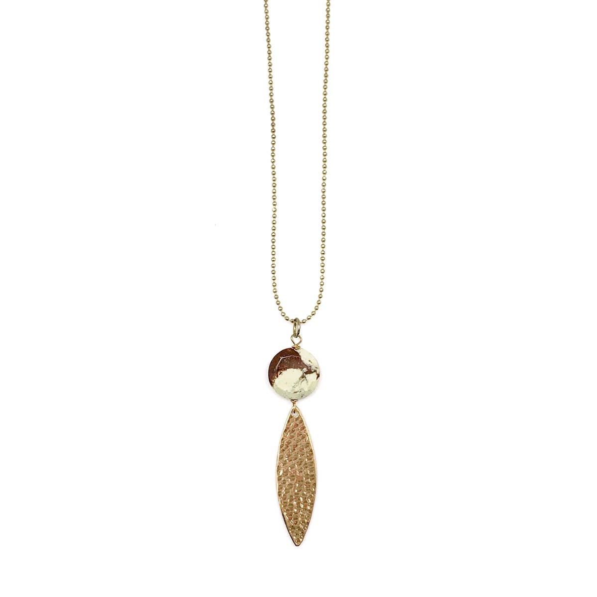 Akriti Gold and Medium Faceted Lemon Chrysoprase Necklace