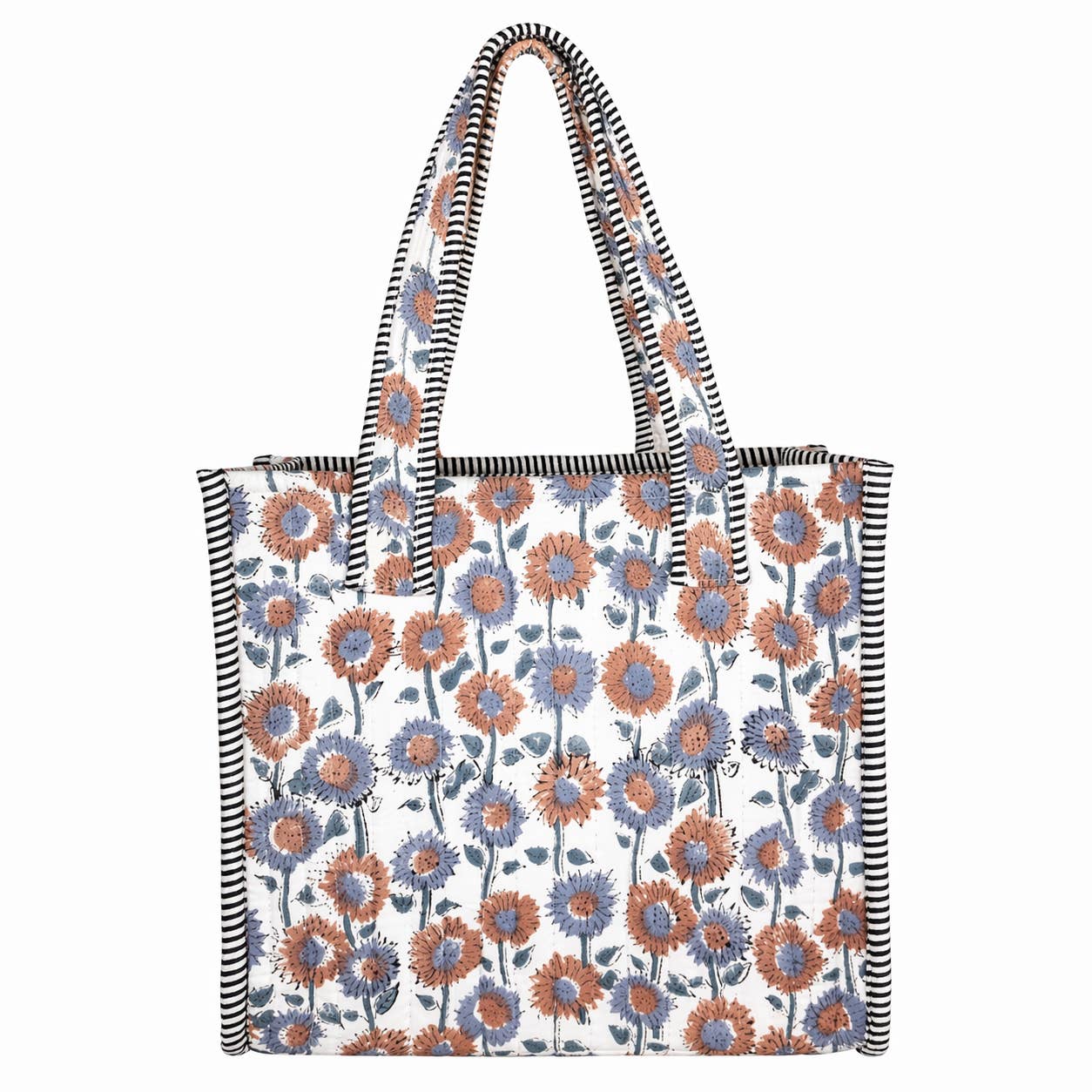 Daisy Fields Block-Printed Quilted Mini Tote