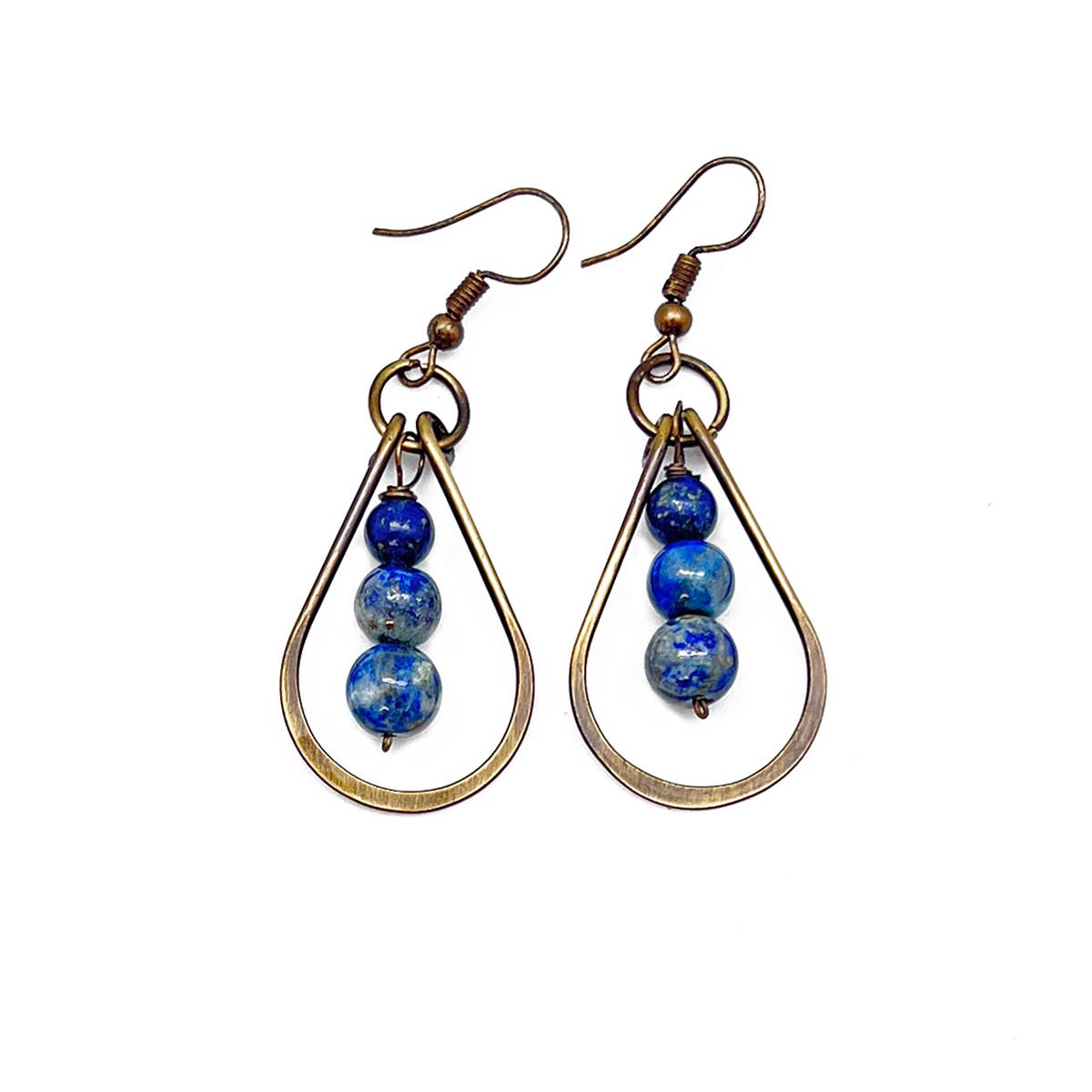 Banjara Collection Earrings - Brass and Lapis Beads