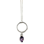 Banjara Antiqued Ring Necklace with Amethyst Stone