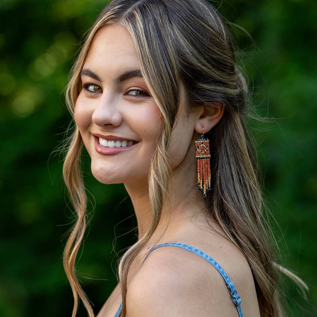 Seed Bead Tribal Fringe Earrings - Multiple Color Styles