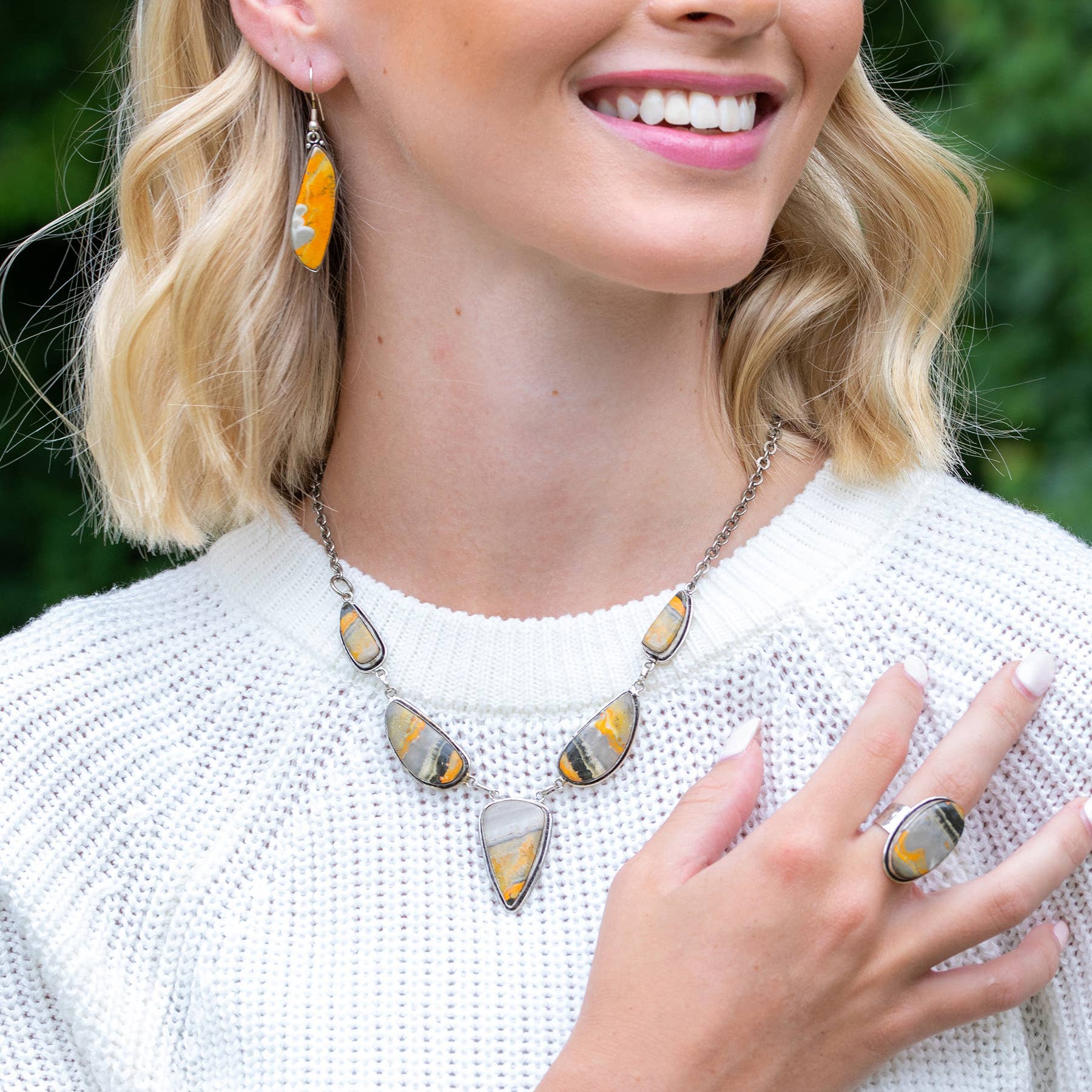 Handcrafted Semiprecious Stone Necklace -Bumblebee Jasper