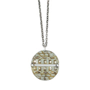 Silver Patina Necklace - Mint Pieced Circle