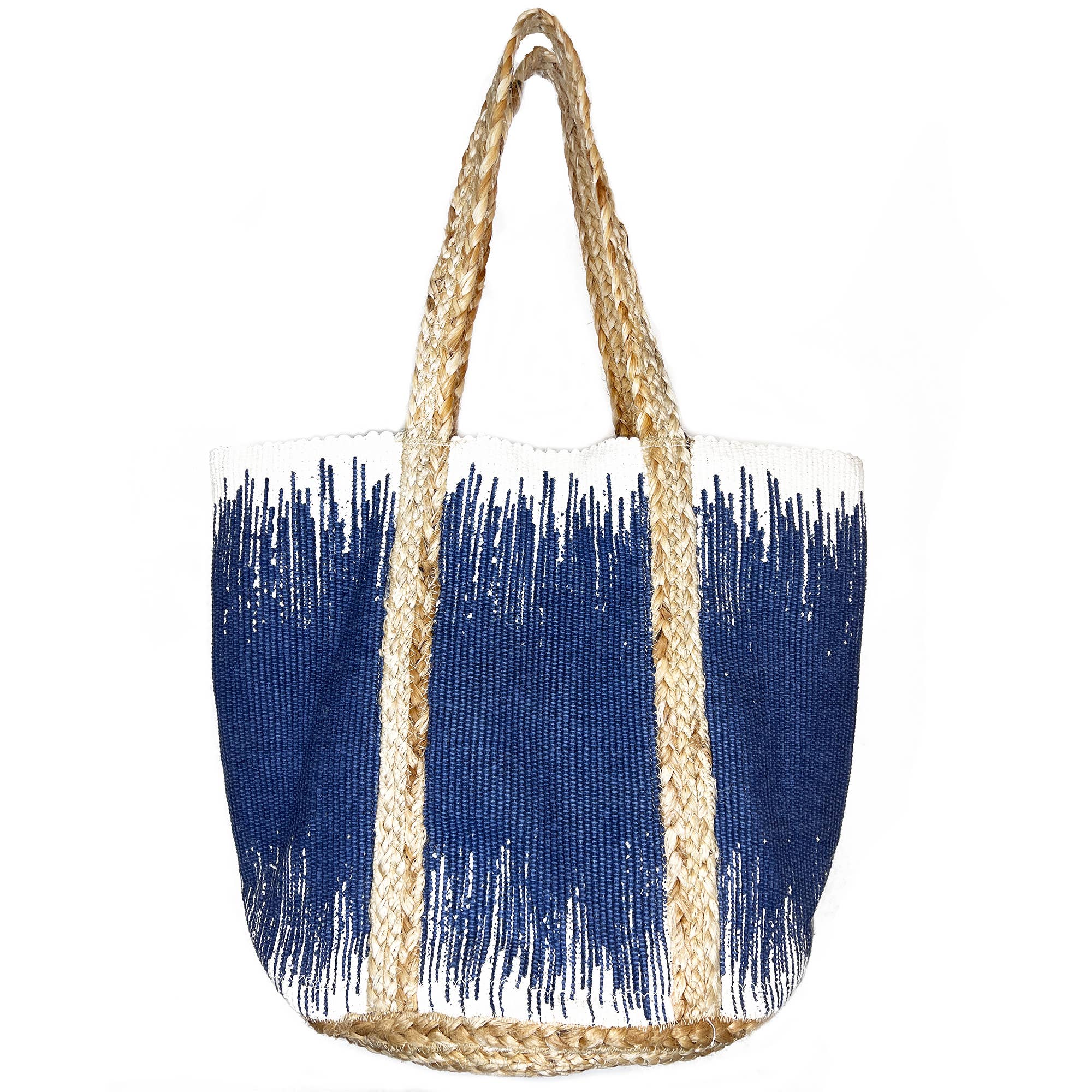Isla Cotton and Jute Durable Everyday Tote - Blue