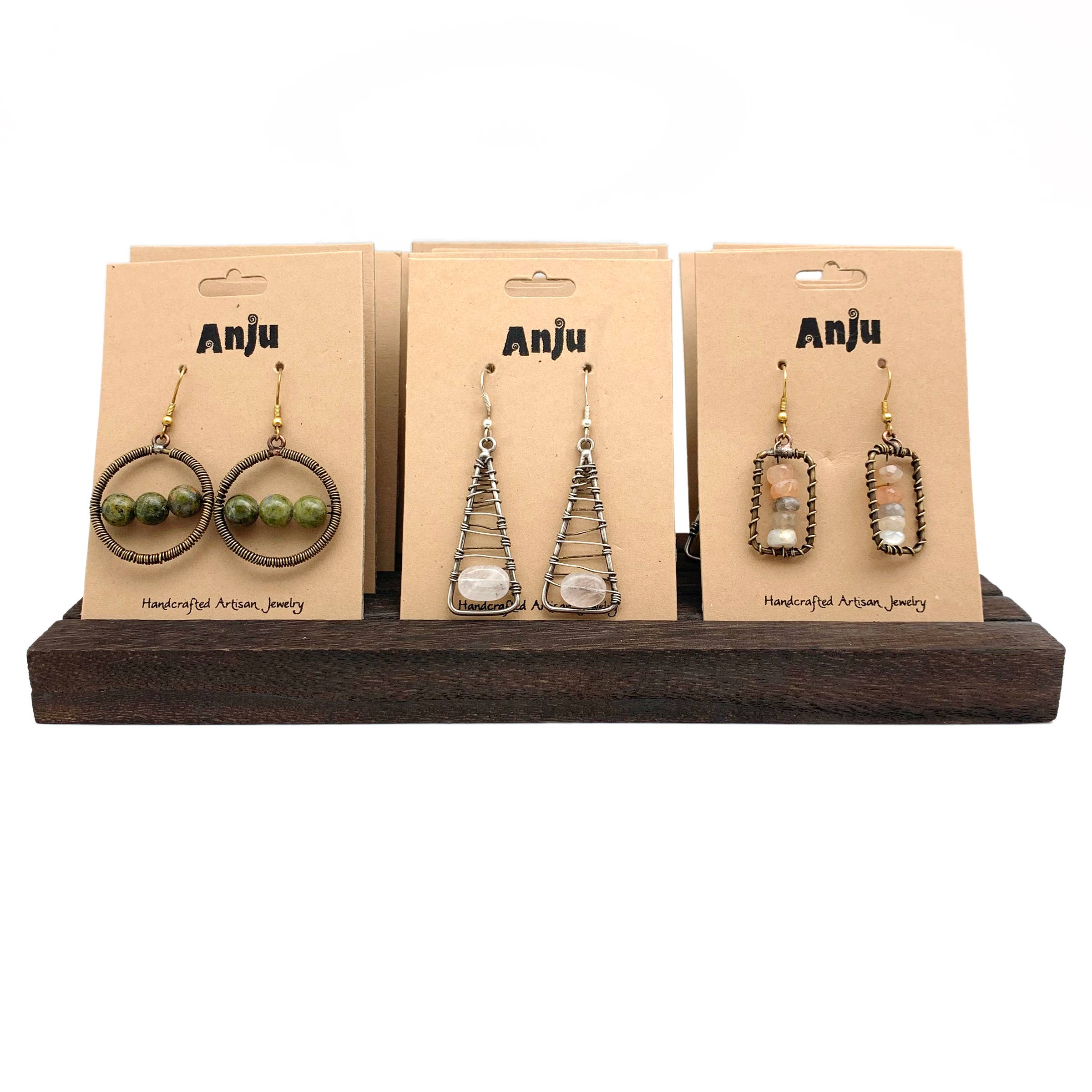Wire-Wrapped Stone Earrings Prepack (No Display) - 12 Pairs
