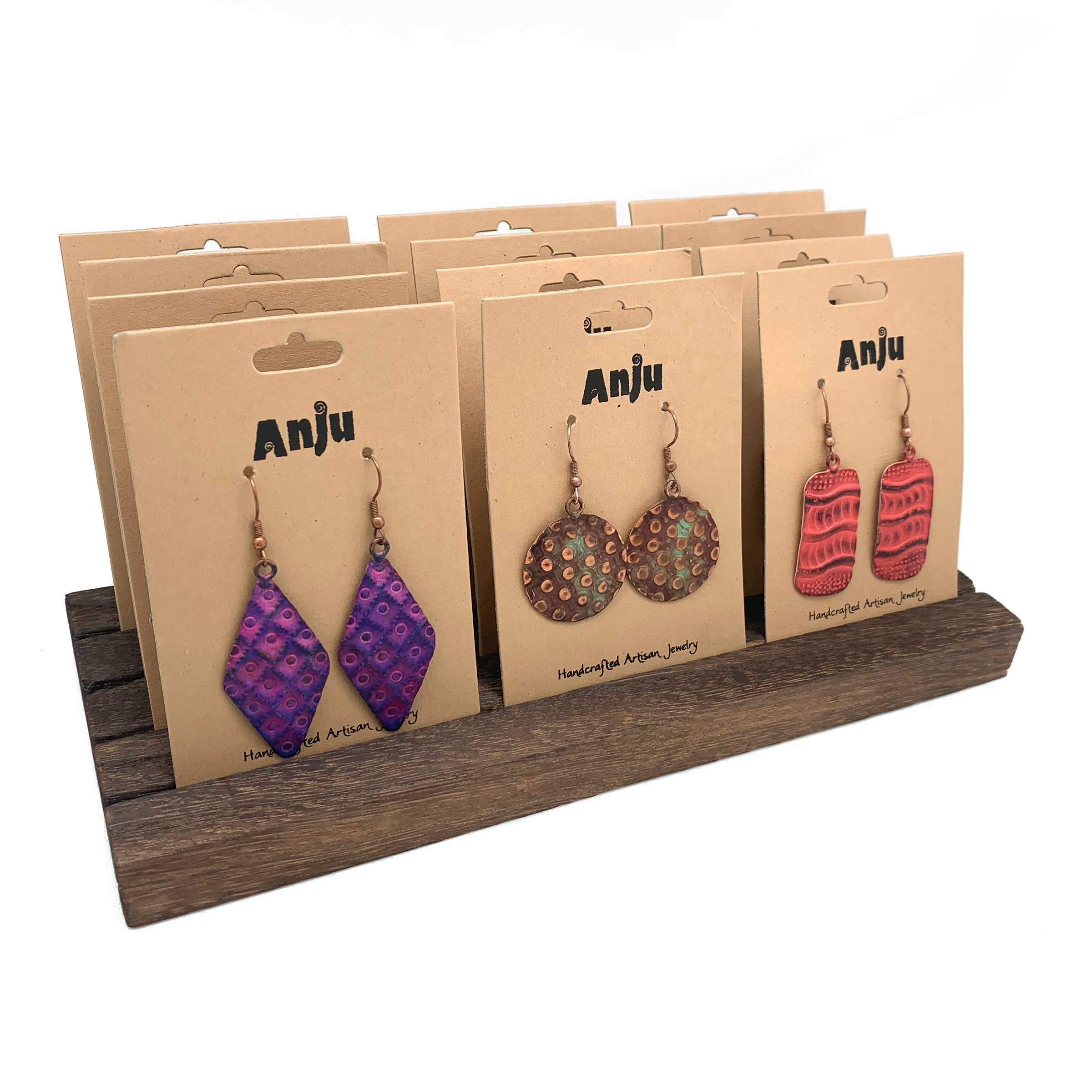 Slotted Carded Earring or Necklace Display - Holds 12 Cards