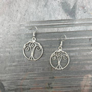 Silver Plated Earrings - Smaller Size Tree
