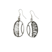 Basketweave Half Woven Oval Earrings