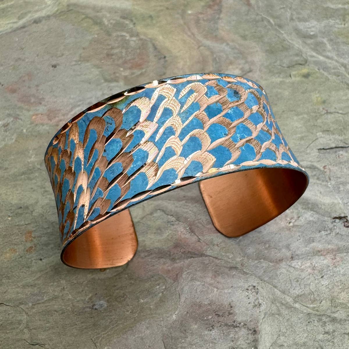 Patina Oceanic Scales Cuff