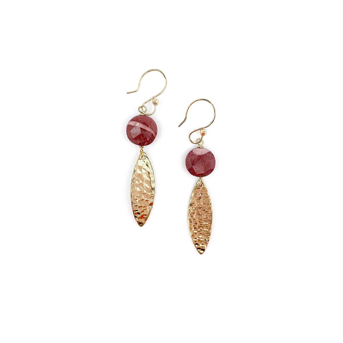 Akriti Gold and Medium Faceted Mookite Earrings