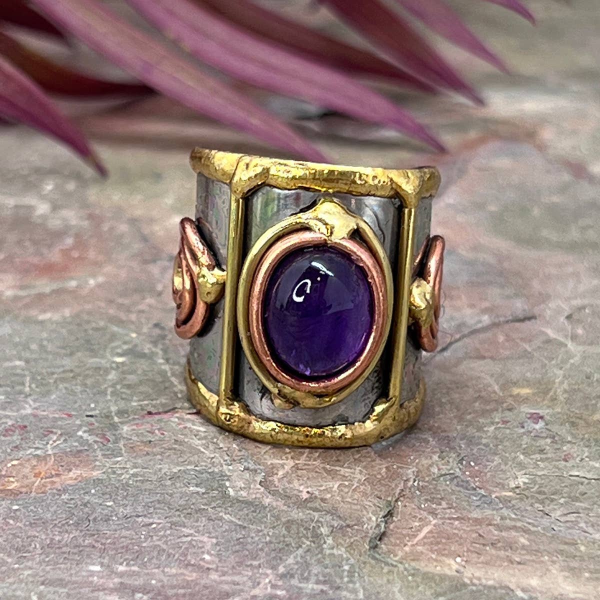 12 Pack- Mixed Metal Cuff Rings with Single Stone in a box