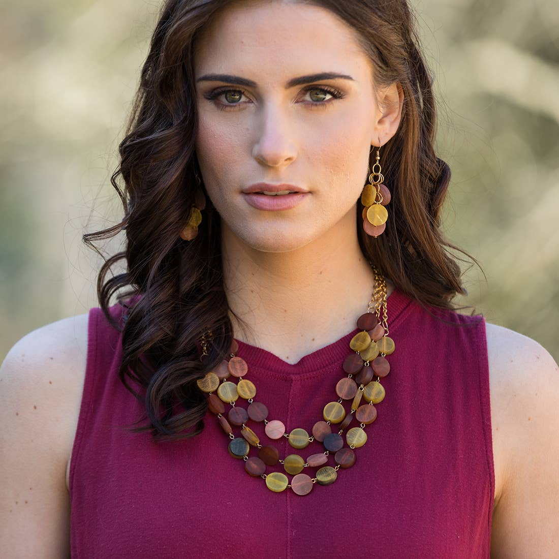 Omala Citrus Sunshine Collection Necklace - Circular Rows
