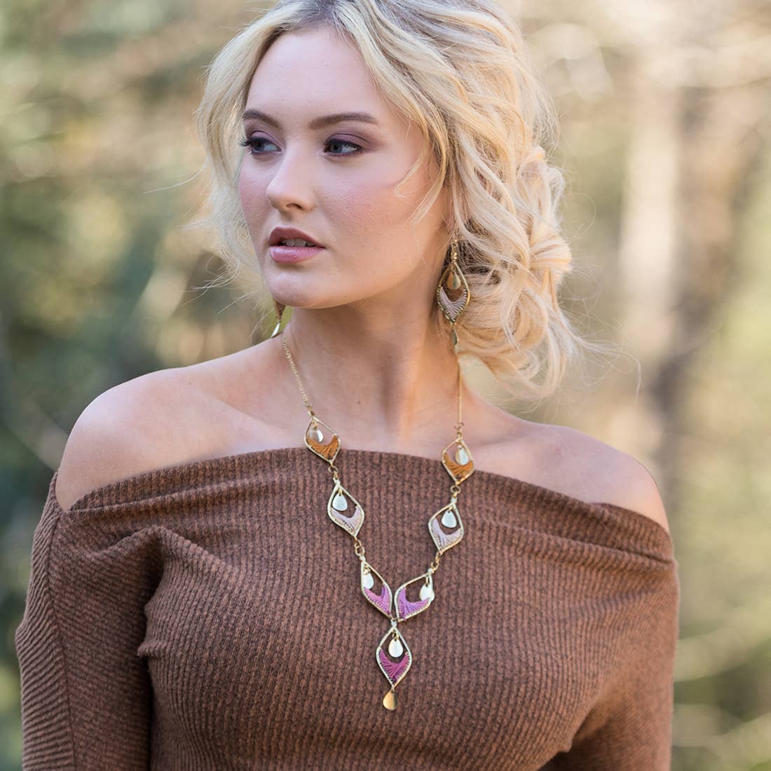 Sachi Desert Arches Collection Necklace - 7 Multi Marquise