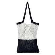 Ella Woven Cotton Market Tote Bags - Black
