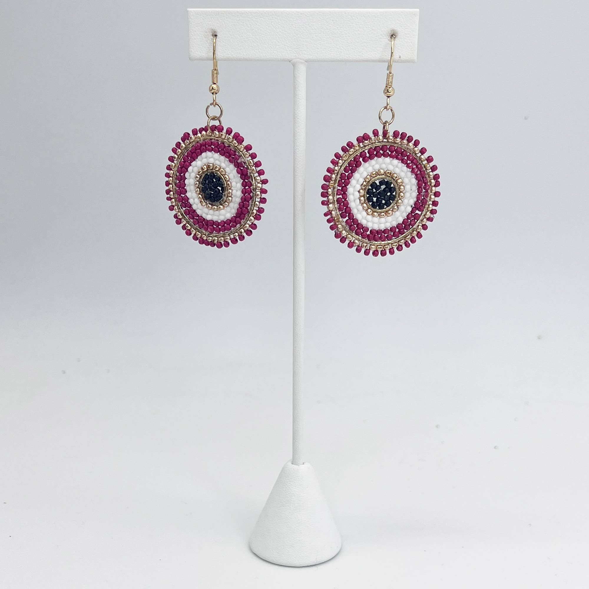 Seed Bead Color Circle Earrings - Multiple Color Styles
