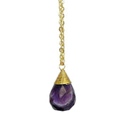 Gold-Plated Amethyst Teardrop Necklace