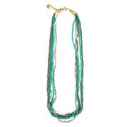 Seed Bead Multi-Strand Bib Necklace - Multiple Color Styles