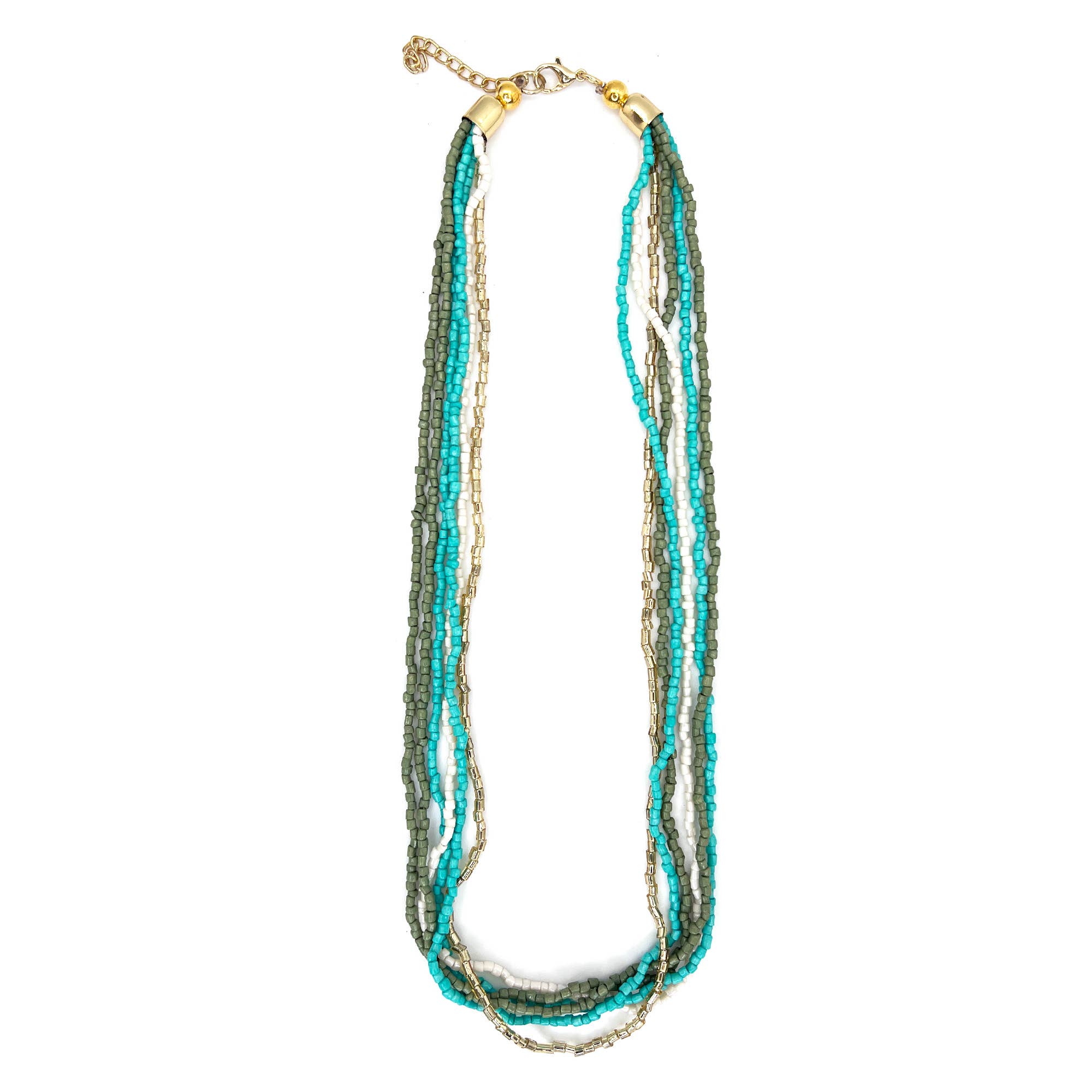 12 Seed Bead Necklace Pre-pack with Display
