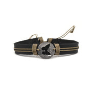 Pull Tie Leather Bracelet - Butterfly
