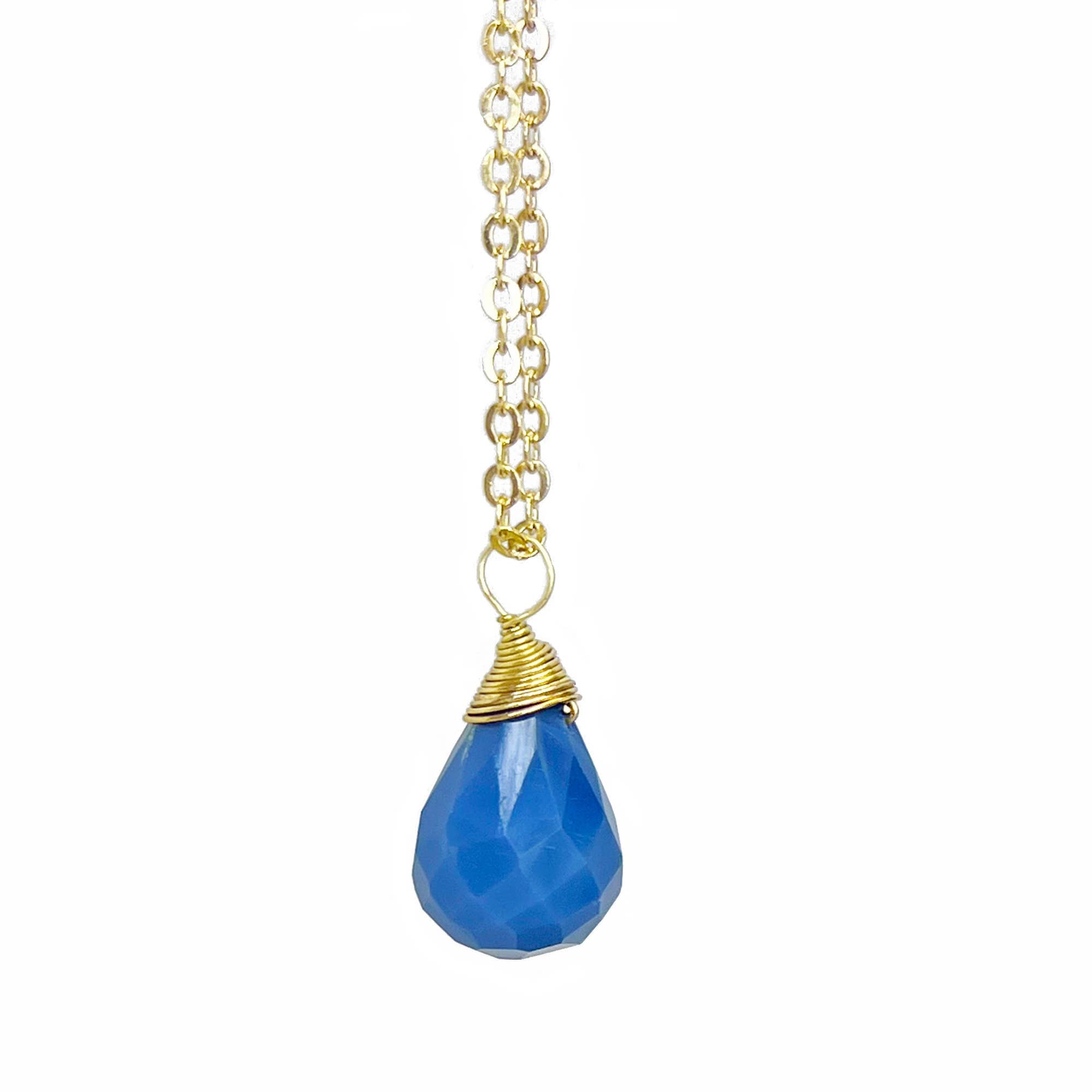 16 Tear Drop Faceted Stone Necklace Pre-Pack (No Display)