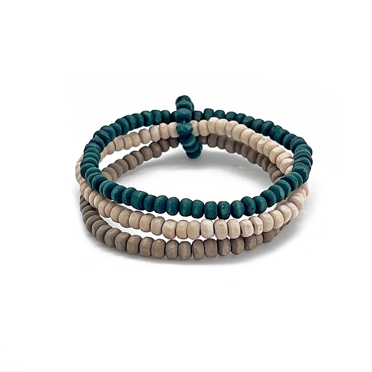 Prismatic Hues Stretch Bracelet - Sage, Green, White