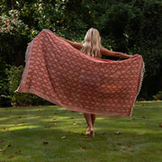 Handcrafted Cotton Sarong - Rust Leaf Print