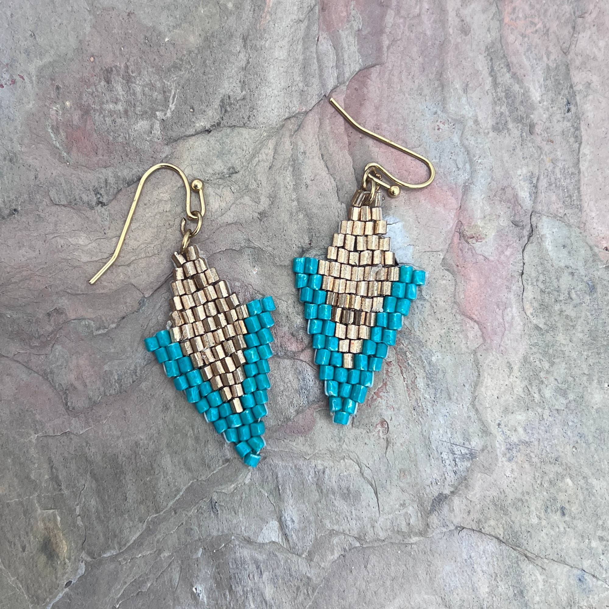 Seed Bead Arrowhead Earrings - Multiple Color Styles