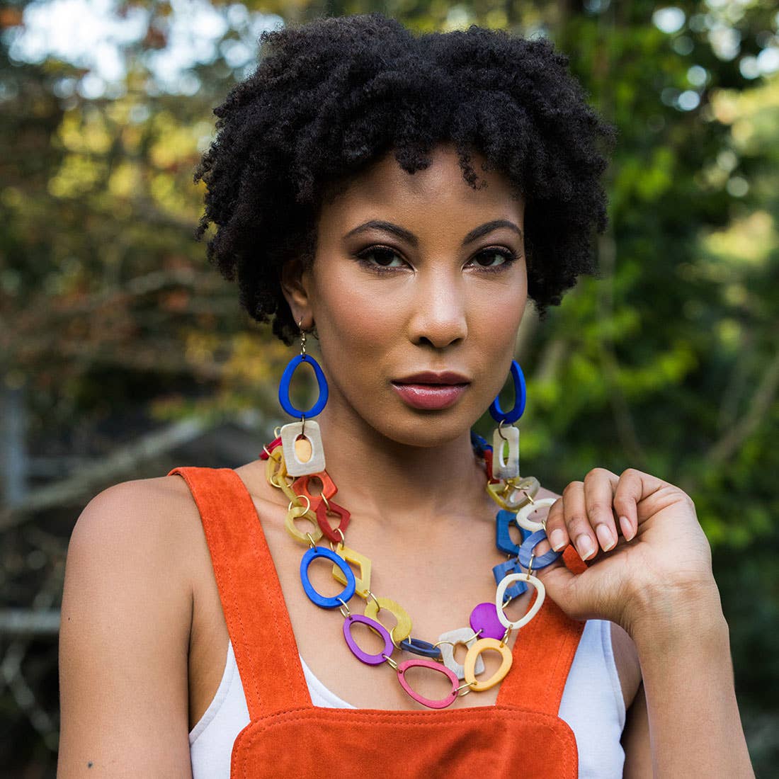 Omala Bold & Brash Collection Earrings - Hoop and Rectangle