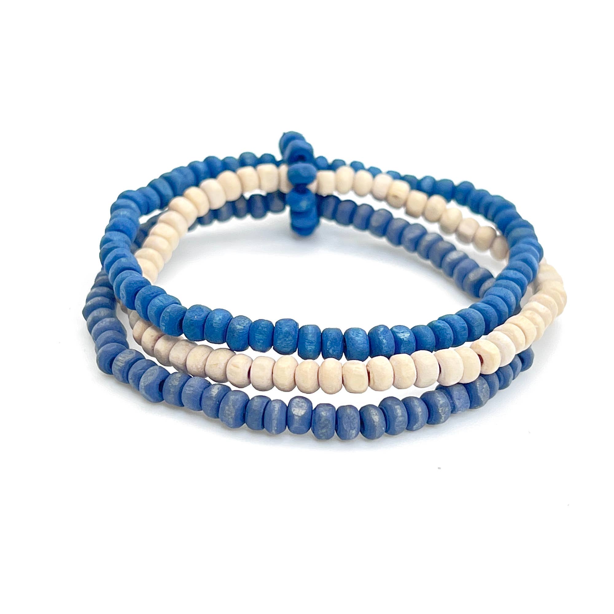 Prismatic Hues Stretch Bracelet - Blue, Navy, White