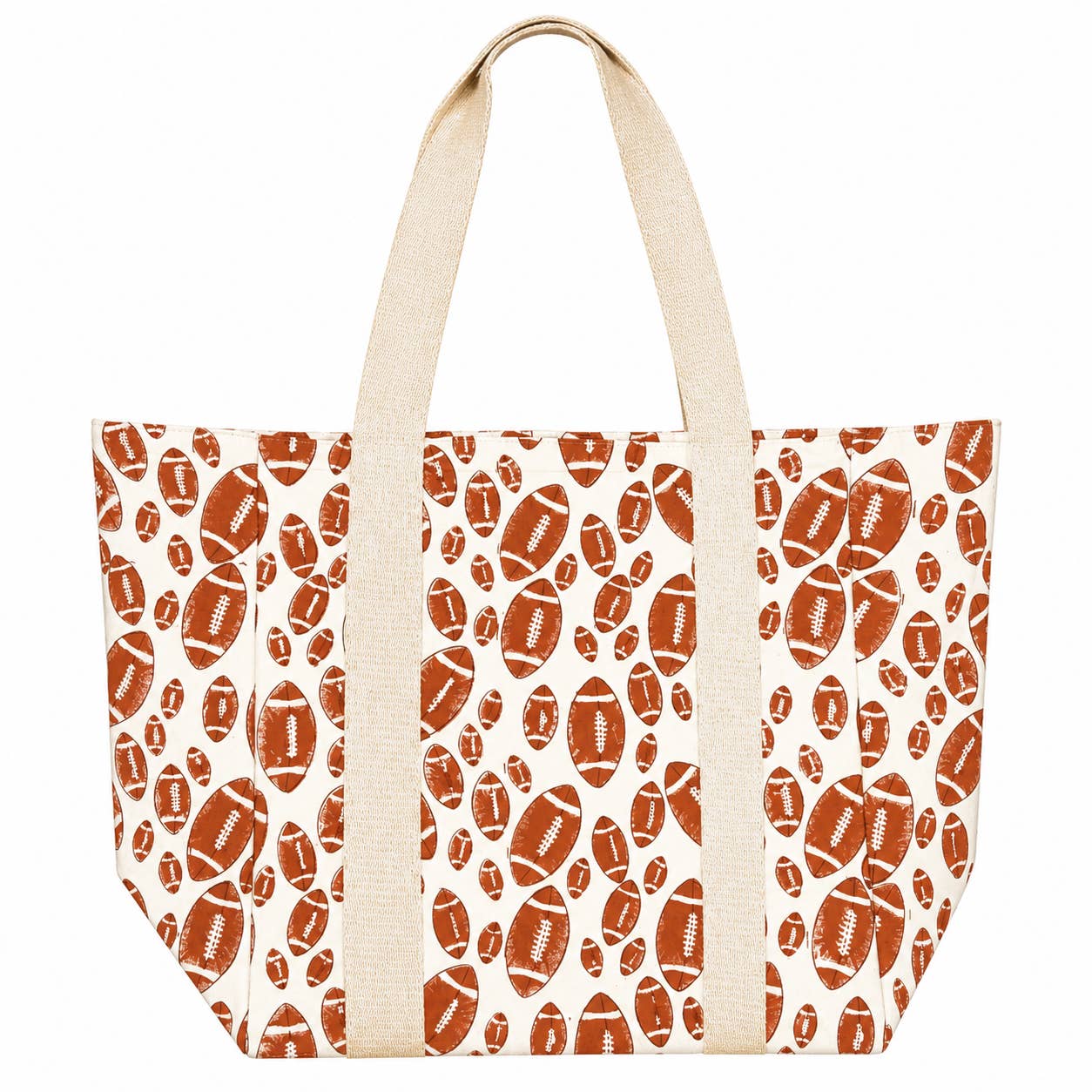 Handcrafted Block-Printed Canvas Bag - Football Season