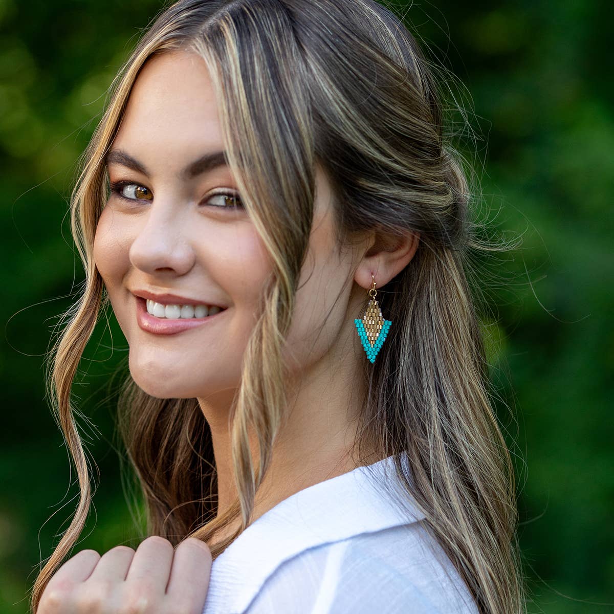 Seed Bead Arrowhead Earrings - Multiple Color Styles