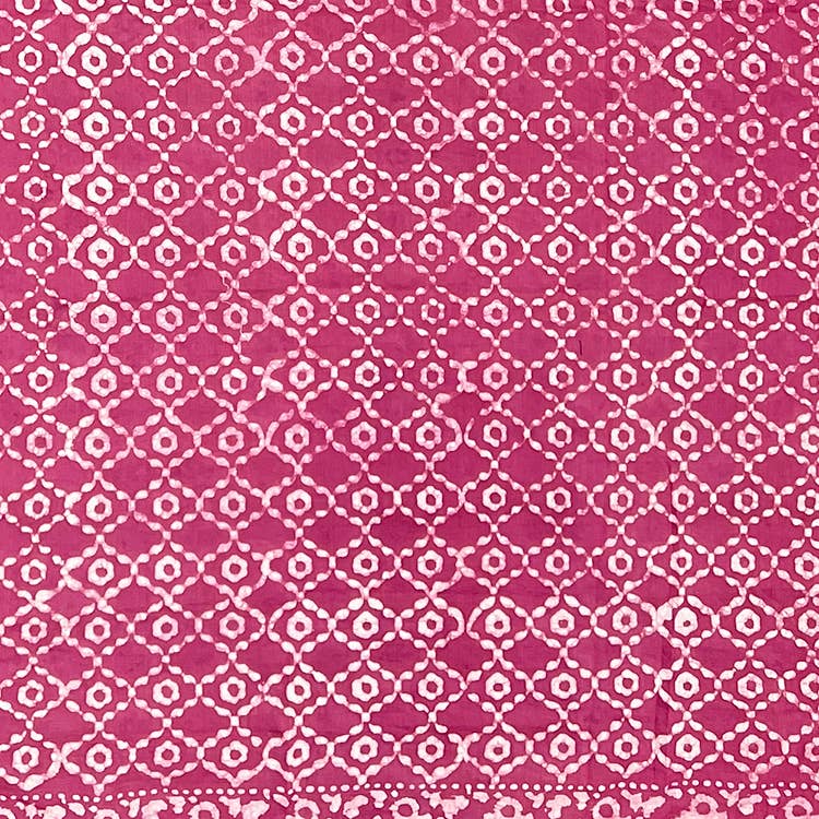 Handcrafted Cotton Sarong - Pink Trellis